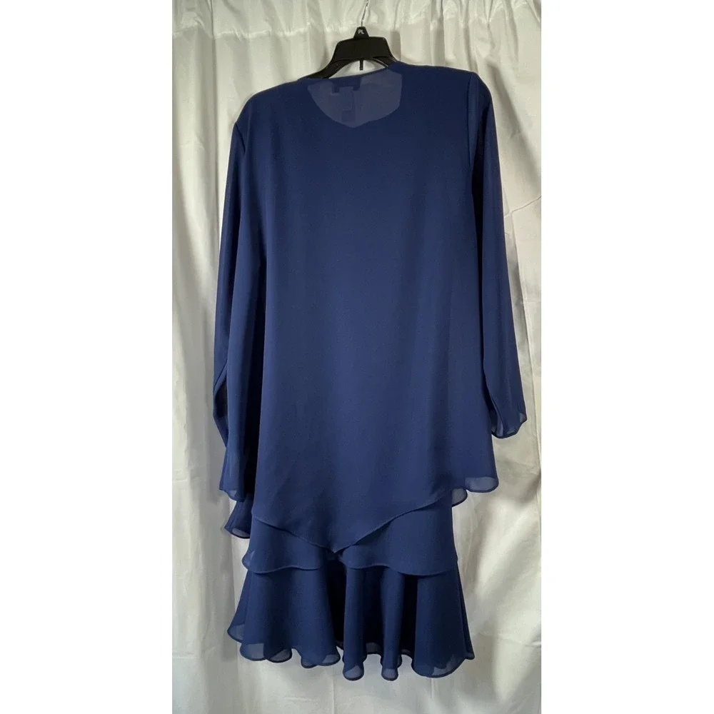 Drapers & Damons Women's Blue Dress & Jacket‎ Set PL Handbag Included